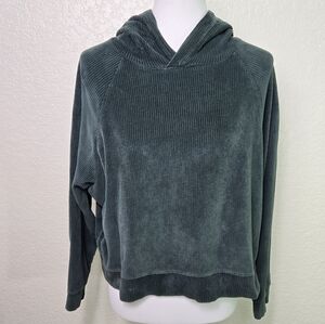Sezane Cozy Green Hooded Sweatshirt